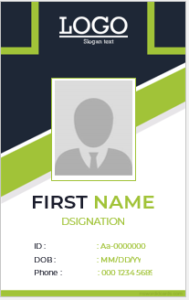 Fake ID badge template vertical size