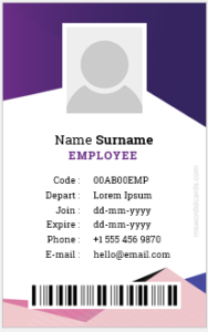 MS Word ID badge format