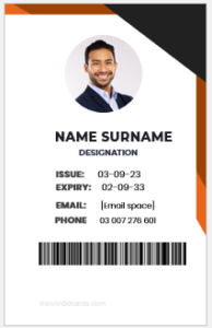 MS Word ID card format