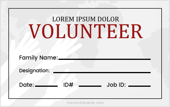 Volunteer ID Badge Template