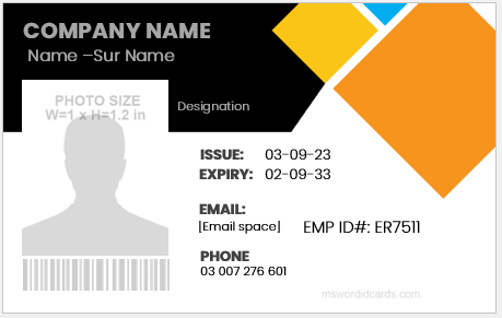 Employee ID card template