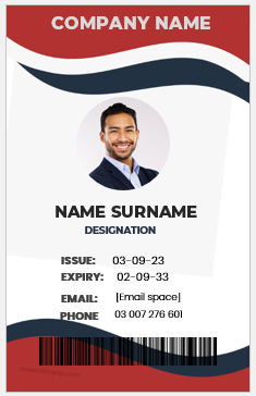 Employee ID card template -vertical design