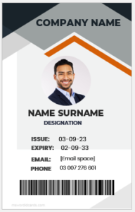 Employee ID card template -vertical design