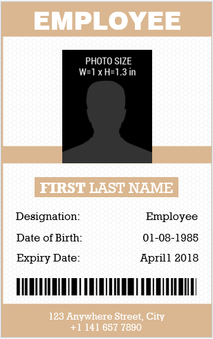 Vertical design employee id badge