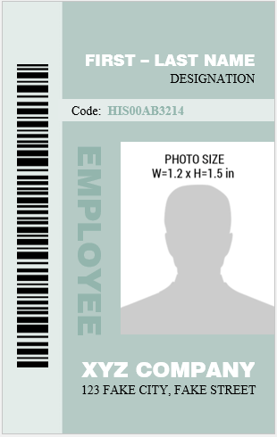 Vertical design employee id card
