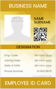 Vertical Design Employee ID Card