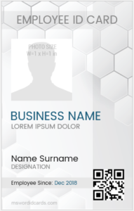 vertical employee id card template microsoft word free download