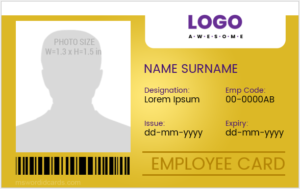 Employee ID Card Sample Horizontal Design