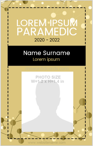 Paramedic Staff ID Badge Vertical Design