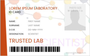 5 Best Scientist ID Badge Sample Templates Microsoft Word ID Card