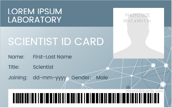 5 Best Scientist ID Badge Sample Templates Microsoft Word ID Card 