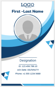 Vertical blank ID card template