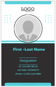 Vertical blank ID card template