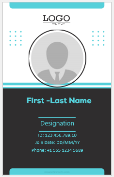 Vertical blank ID card template