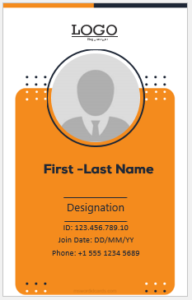 Vertical blank ID card template