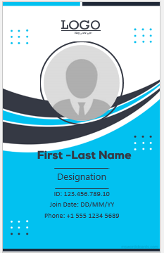 Vertical blank ID card template