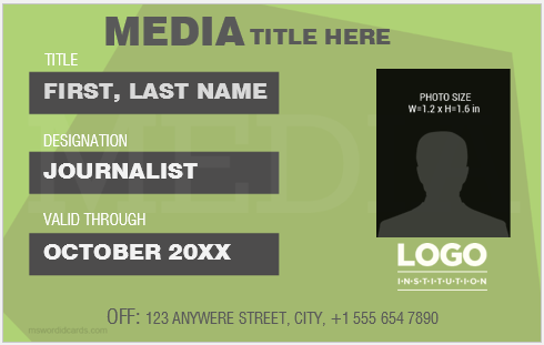 Media pass template