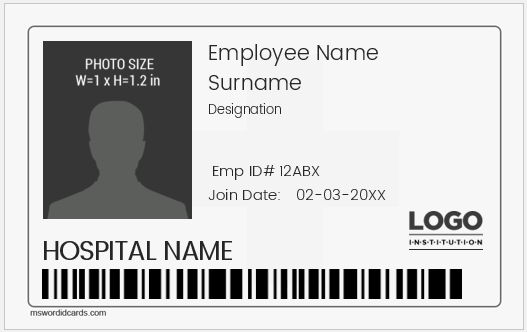 Hospital ID badge template