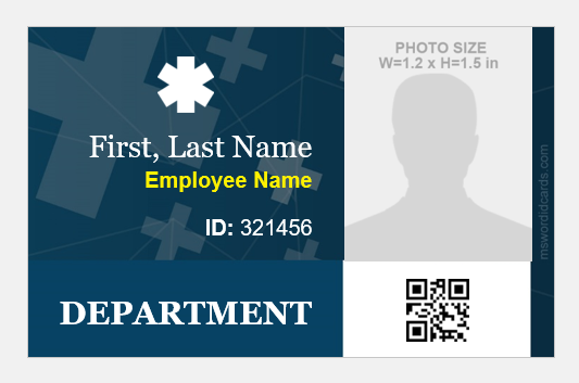 Hospital staff id badge sample