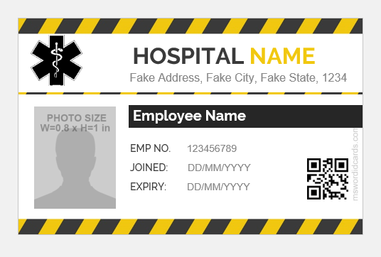 Hospital Staff ID Badge Templates