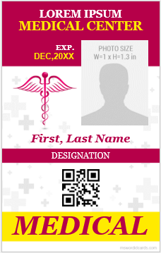 Medical ID badge template