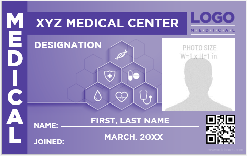 Medical ID badge template