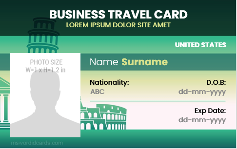 Business travel id badge