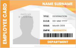 Editable company employee id badge sample
