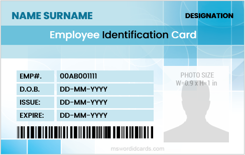 Printable company employee id badge sample