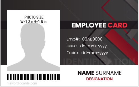 MS Word company employee id badge