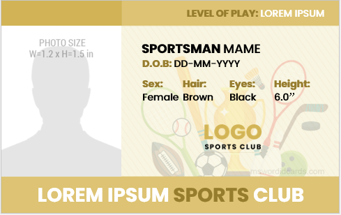Sportsman id badge template