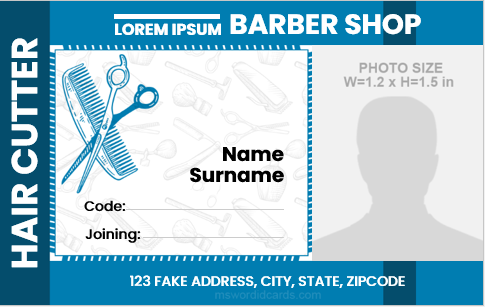 Barber id card format