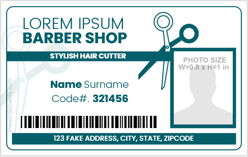 Sample barber id badge template