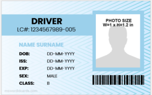 Driver license ID card