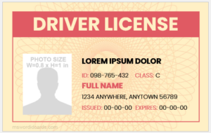 Driver license id card