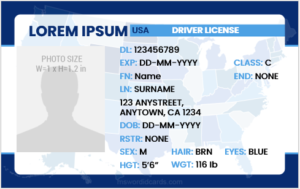 Drivers license card template