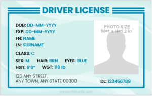 Drivers license card template