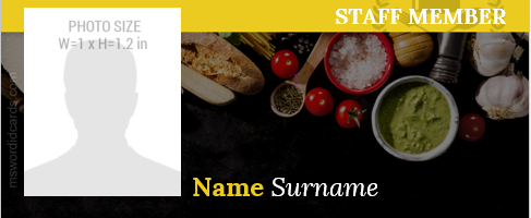 Restaurant staff id card format