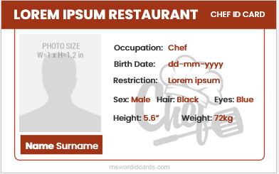 Chef ID badge template