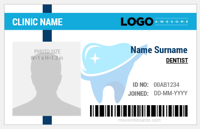 Sample Dentist ID Card