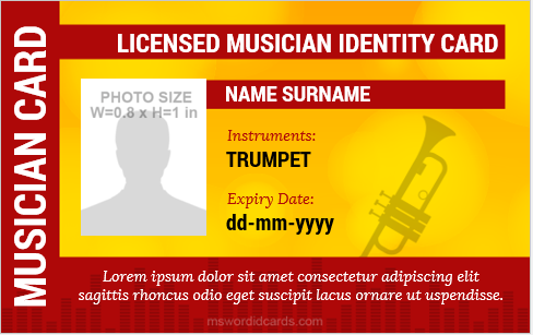 Musician id badge template
