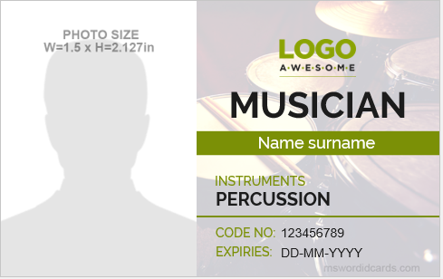 Musician id badge template