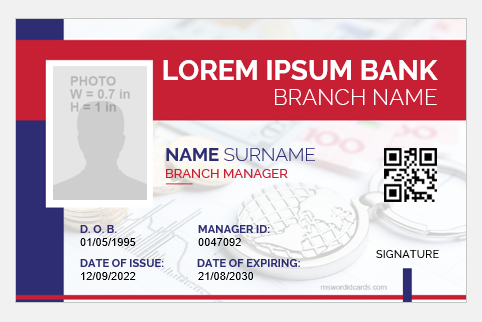 Bank manager id badge