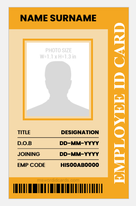 Vertical Design Employee ID Badge Template
