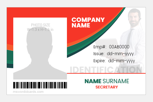 Secretary ID Badge Template