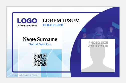 Social worker id badge template