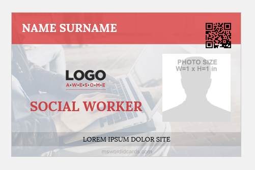 Social Worker ID Badge Templates