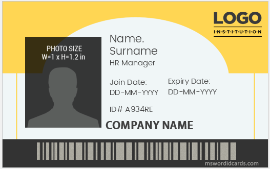 Company ID badge format