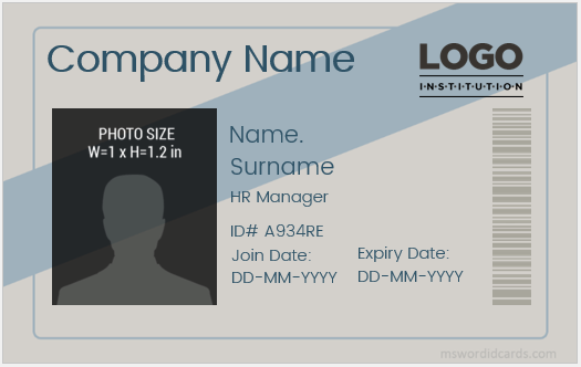 Company ID badge format