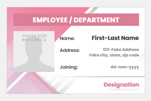 Employee ID Badge Format